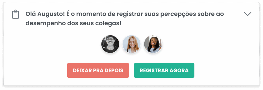 Notificação de uma Avaliação de Desempenho.